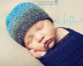 Crochet PATTERN - Easy Crochet Hat Pattern - Crochet Pattern Boys - Crochet Patterns Kids - 7 Sizes Newborn to Adult Large - PDF 202