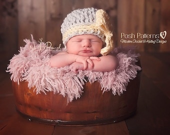 Crochet Pattern - Big Bow Crochet Hat Pattern - Crochet Pattern Hat - Textured Hat - Newborn, Baby, Toddler, Child, Adult Sizes - PDF 413