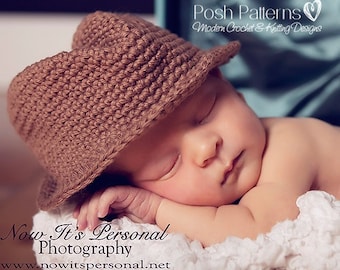 Crochet Pattern - Crochet Fedora Hat Pattern - Crochet Patterns for Babies - Includes Baby, Toddler, Children, Kids, Adult Sizes - PDF 204