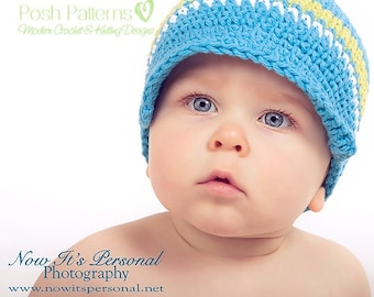 Crochet PATTERN - Newsboy Visor Hat - Crochet Hat Pattern - PDF 112 - Includes 6 Sizes Newborn to Adult - Photo Prop Patterns