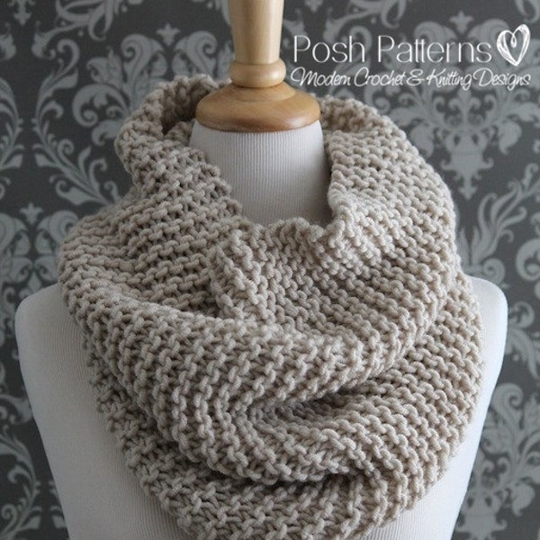 Easy Cowl Knitting Pattern, Knit Cowl Pattern, Scarf Knitting Pattern, Infinity Scarf, Easy Knitting Pattern, Knitting Patterns, PDF 428