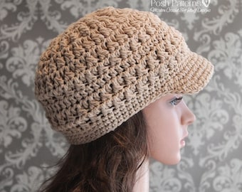 Crochet PATTERN - Crochet Newsboy Hat Pattern - Crochet Hat Pattern - Crochet Patterns Women - Includes 6 Sizes Newborn to Adult - PDF 358