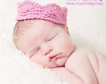 Crochet PATTERN - Crochet Crown Pattern - Tiara Crochet Pattern - Baby Girl Princess Costume - PDF 217 - 5 Sizes - Photo Prop Pattern