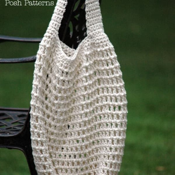 Crochet Bag PATTERN - Crochet Market Bag Pattern - Crochet Patterns - Reusable Bag - Green Grocery Bag - Easy Crochet Pattern - PDF 281
