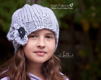 Knitting Pattern - Knit Hat Pattern - Knit Slouchy Hat Pattern - Easy Beginner Knitting Pattern Hat - Includes Toddler, Child, Adult Sizes