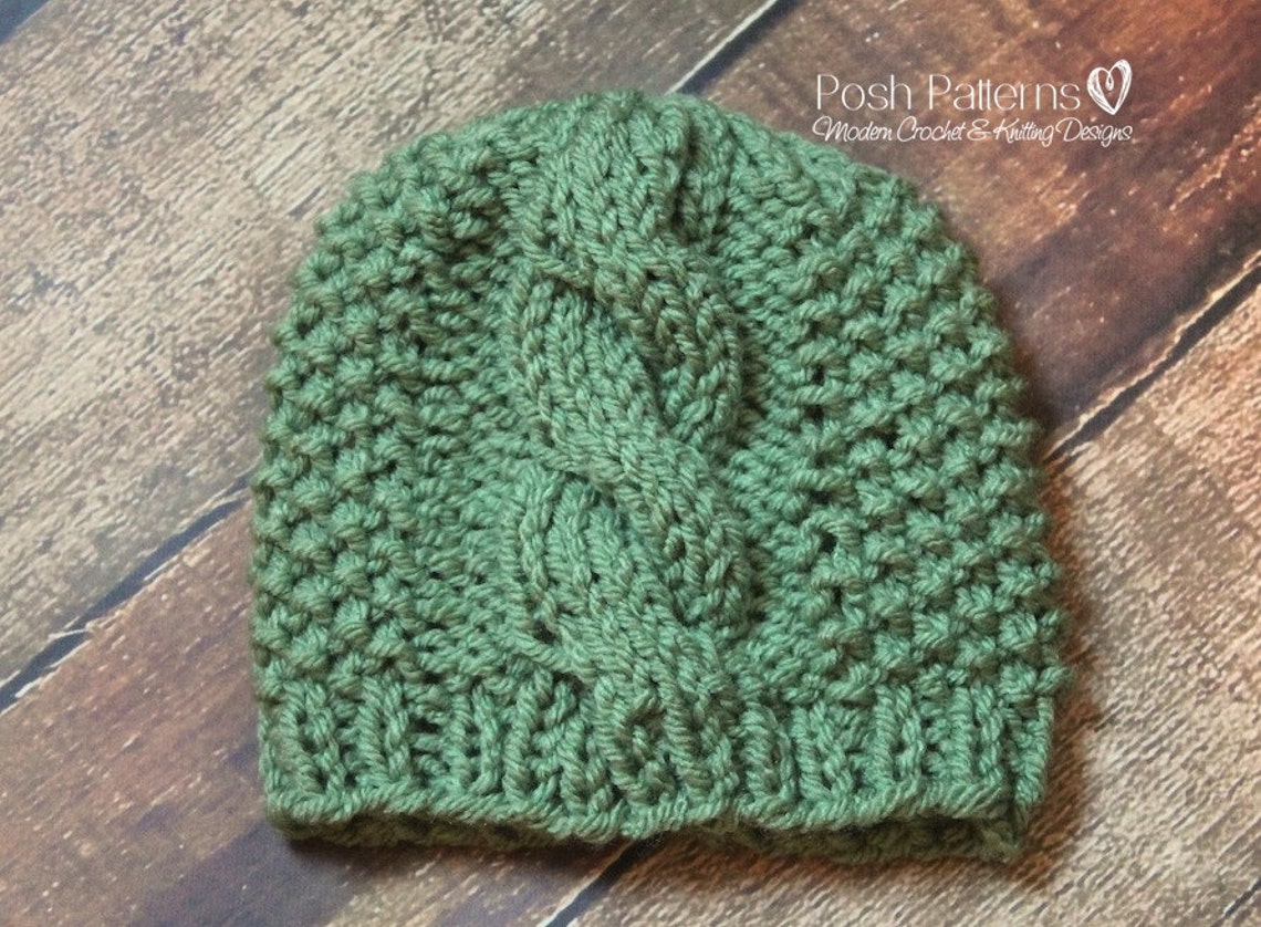 Knitting PATTERN Knit Cable Hat Pattern Knitting Patterns | Etsy