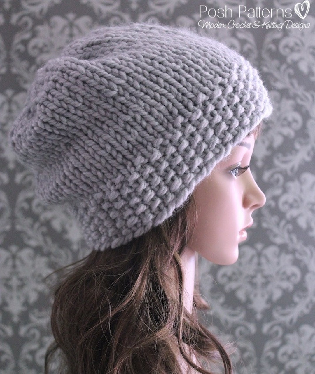 Knitting PATTERN Slouchy Hat Pattern Knitting Patterns - Etsy Australia