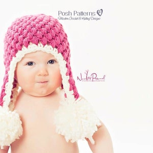 Crochet PATTERN Puff Stitch Earflap Hat Crochet Hat Pattern Crochet Patterns Kids Baby, Toddler, Child, Kids, Adult Sizes PDF 104 image 2
