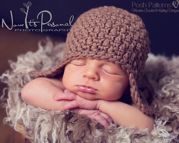 Crochet Earflap Hat Pattern – Baby Photo Prop (PDF Pattern) - Etsy