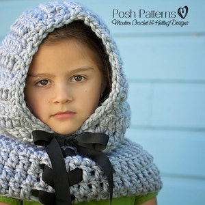 Crochet Patterns - Hooded Scarf Pattern - Crochet Hood Pattern - Hooded Cowl Pattern - Includes Baby, Toddler, Kids, Adult Sizes - PDF 389