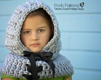 Crochet PATTERN - Crochet Hood Pattern - Crochet Scarf - Hooded Scarf Pattern - Baby Crochet Pattern - Baby, Child, Adult Sizes - PDF 389