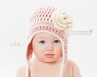 Crochet PATTERN - Earflap Hat Crochet Pattern - Crochet Hat Pattern - Crochet Patterns - Baby, Toddler, Kids, Adult Sizes - PDF 120