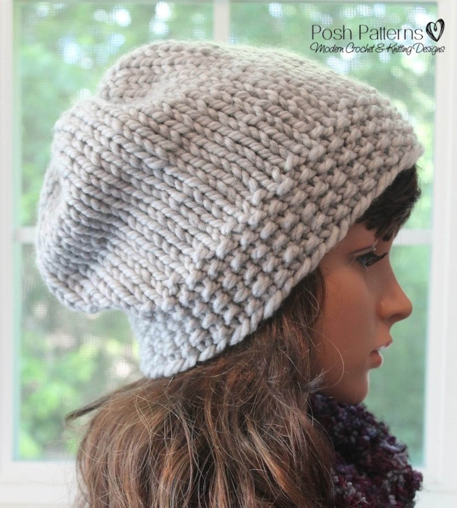 Knitting PATTERN - Slouchy Hat Pattern - Knitting Patterns - Knitting