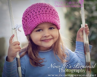 Crochet PATTERN - Crochet Hat Pattern - Crochet Newsboy Hat Pattern - Crochet Pattern for Women - Baby, Toddler, Kids, Adult Sizes - PDF 136