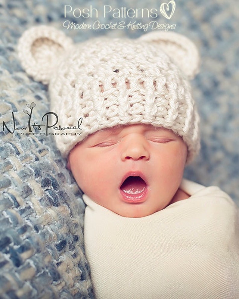 Crochet PATTERN Bear Hat Crochet Pattern Crochet Pattern Baby Crochet Hat Pattern Includes 4 Sizes Newborn to Adult PDF 203 image 2