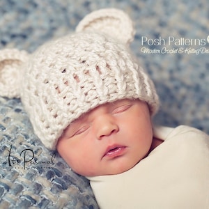 Crochet PATTERN - Bear Hat Crochet Pattern - Crochet Pattern Baby - Crochet Hat Pattern - Includes 4 Sizes Newborn to Adult - PDF 203