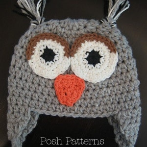 Crochet PATTERNS Crochet Hat Pattern Crochet Owl Hat Pattern Crochet Patterns for boys Baby, Toddler, Kids, Adult Sizes PDF 109 image 6