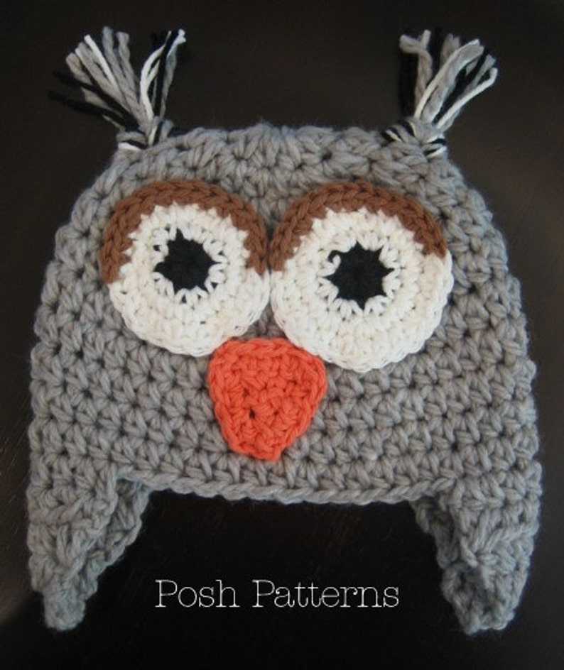 Crochet PATTERNS Crochet Hat Pattern Crochet Owl Hat Pattern Crochet Patterns for boys Baby, Toddler, Kids, Adult Sizes PDF 109 image 6