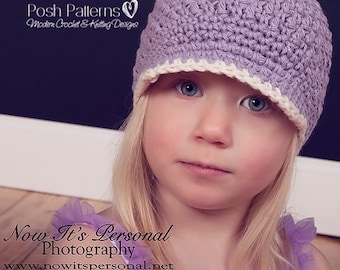 Crochet Visor Hat for Ladies and Children, Easy Crochet Pattern with easy to follow directions, instant download printable pdf