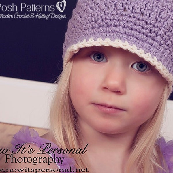 Crochet Visor Hat for Ladies and Children, Easy Crochet Pattern with easy to follow directions, instant download printable pdf