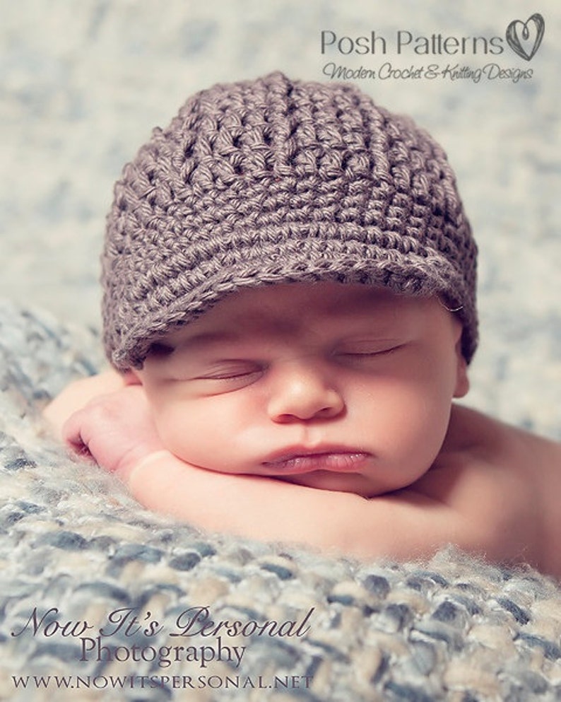 Crochet PATTERNS Crochet Hat Pattern Boy Hat Crochet Patterns Baby Newsboy Hat Includes Baby, Toddler, Child, Adult Sizes PDF 108 image 2