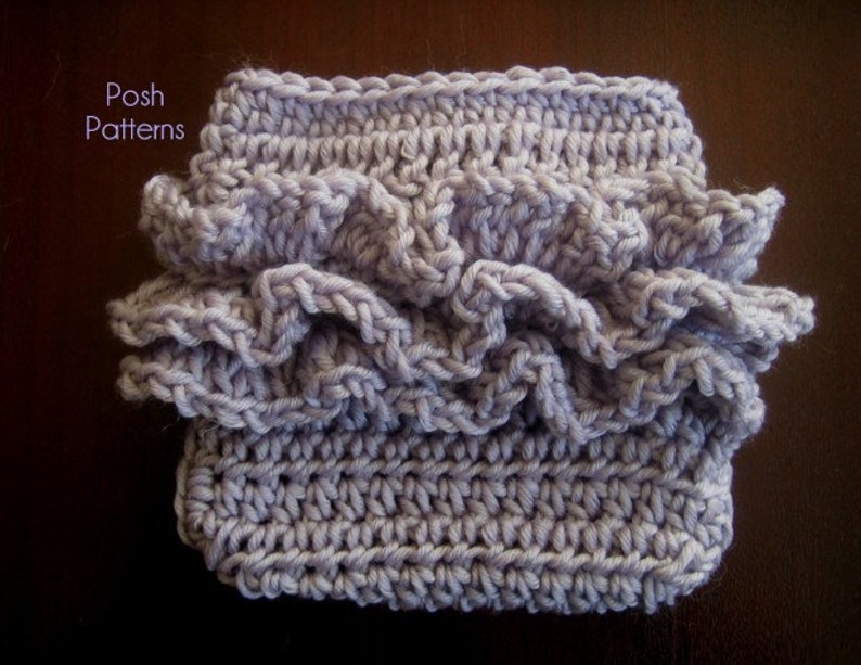 Crochet PATTERN Ruffle Bottom Diaper Cover Pattern Soaker Pattern Includes 3 Sizes Photo Prop Pattern PDF 306 image 3
