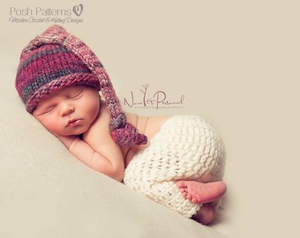 Knitting PATTERN - Top Knot Stocking Hat - Knitting Patterns for Babies - Knit Hat Pattern - Includes 4 Sizes Newborn to 2T - PDF 206