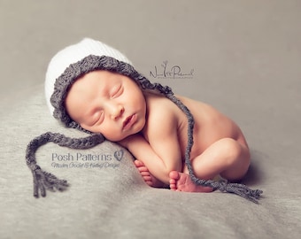 Knitting PATTERN - Baby Bonnet Pattern - Pixie Hat Pattern - Hat Knitting Pattern - Newborn to 3 Months - Photo Prop Pattern - PDF 315