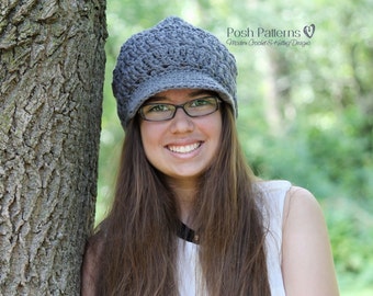 Crochet PATTERN - Crochet Newsboy Hat Pattern - Crochet Hat Pattern - Crochet Patterns for Women - Includes 3 Sizes Baby to Adult - PDF 275