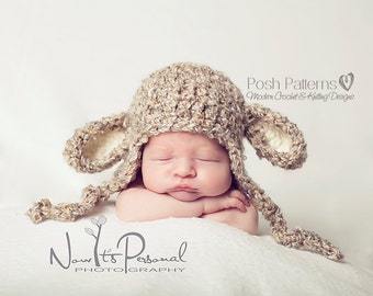 Crochet PATTERN, Crochet Lamb Hat Pattern, Crochet Pattern Hat, Baby Hat Crochet Pattern, Crochet Pattern Baby, Photo Prop Crochet Pattern