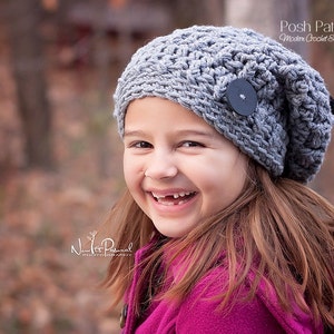 Crochet Patterns - Slouchy Hat Crochet Pattern - Crochet Hat Pattern - Crochet Patterns for Babies - Baby Toddler Child Adult Sizes -PDF 207