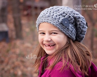Slouchy Hat Crochet Pattern – Baby to Adult Sizes (PDF)