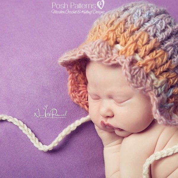 PATRÓN Ganchillo - Patrón Gorro de Ganchillo - Patrones de Ganchillo para Bebés - Patrón Capota Bebé - Tallas Bebé, Niño, Niño, Adulto - PDF 323