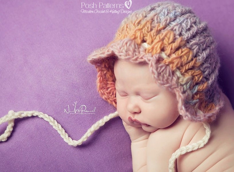 Crochet PATTERN Crochet Hat Pattern Crochet Patterns for Babies Baby Bonnet Pattern Baby, Toddler, Child, Adult Sizes PDF 323 image 1