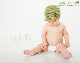 Easy Crochet Pattern - Baby Crochet Pattern - Newsboy Hat Pattern - Crochet Pattern - Visor Hat Crochet Pattern - Instant Digital Download