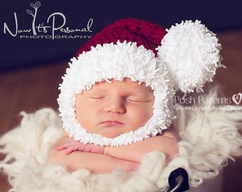 Crochet PATTERN - Crochet Santa Hat Pattern - Santa Beard - Crochet Hat Pattern - Baby, Toddler, Child, Adult Sizes - Photo Prop - PDF 295