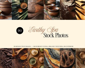 Spa Stock Photos Bundle | Earthy Wellness & Self Care Images | Organic Beauty Branding Photos for Instagram and Websites