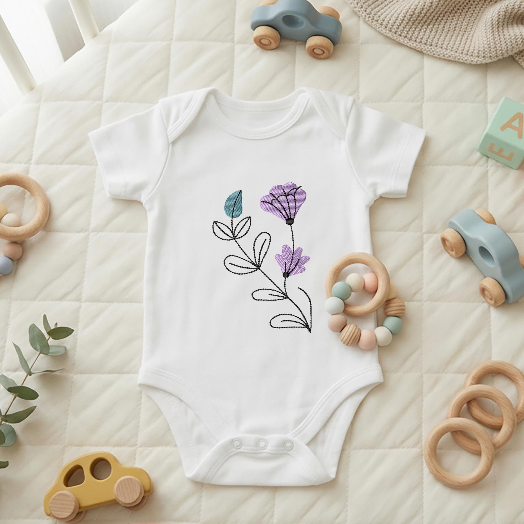 Mini Floral Embroidery Design Bundle, Small Flower Machine Embroidery ...
