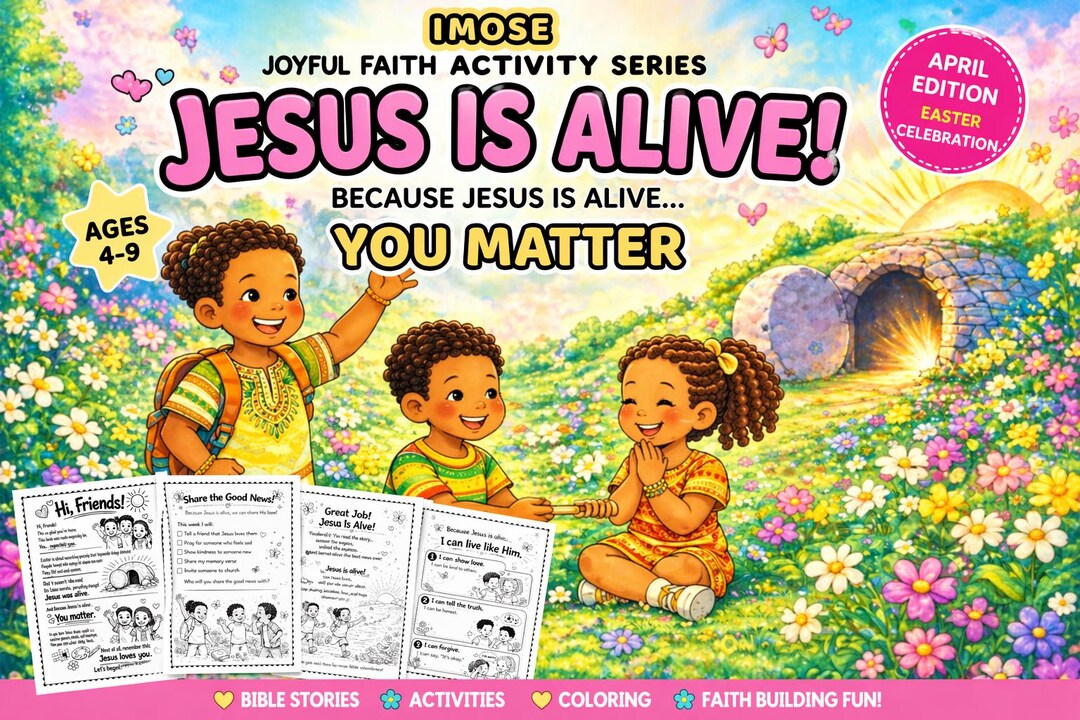 Jesus is Alive Kids Activity Book | Easter Bible Activities (ages 4-9 ...