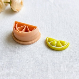 Ensemble d'emporte-pièces en pâte polymère en demi-tranche de citron, moule pour boucles d'oreilles agrumes