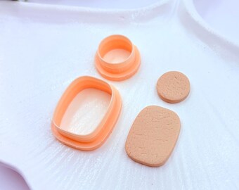 Polymer Clay Cutter Set – Rounded Rectangle Drop, Circle Stud Top