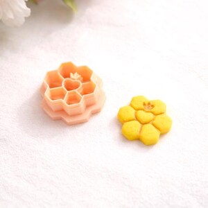 Honeycomb Heart Polymer Clay Cutter | Bee Inspired Floral Earrings Tool