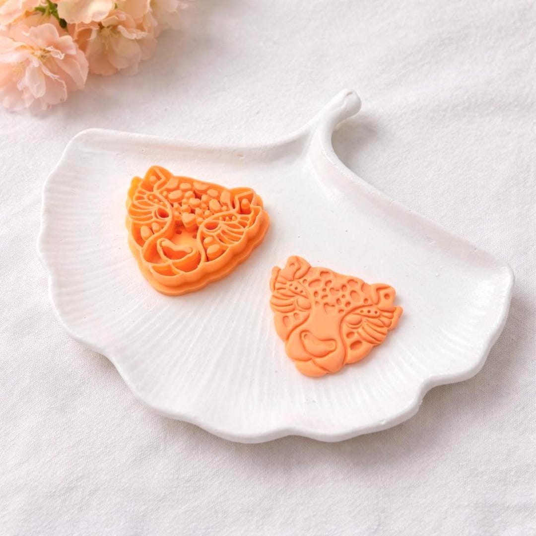 Leopard Face Polymer Clay Cutter – Stamp Animal for Earrings, Wild Cat ...