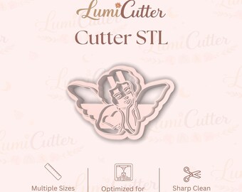 Dreamy Angel Holding Heart Clay Cutter STL (Digital File)