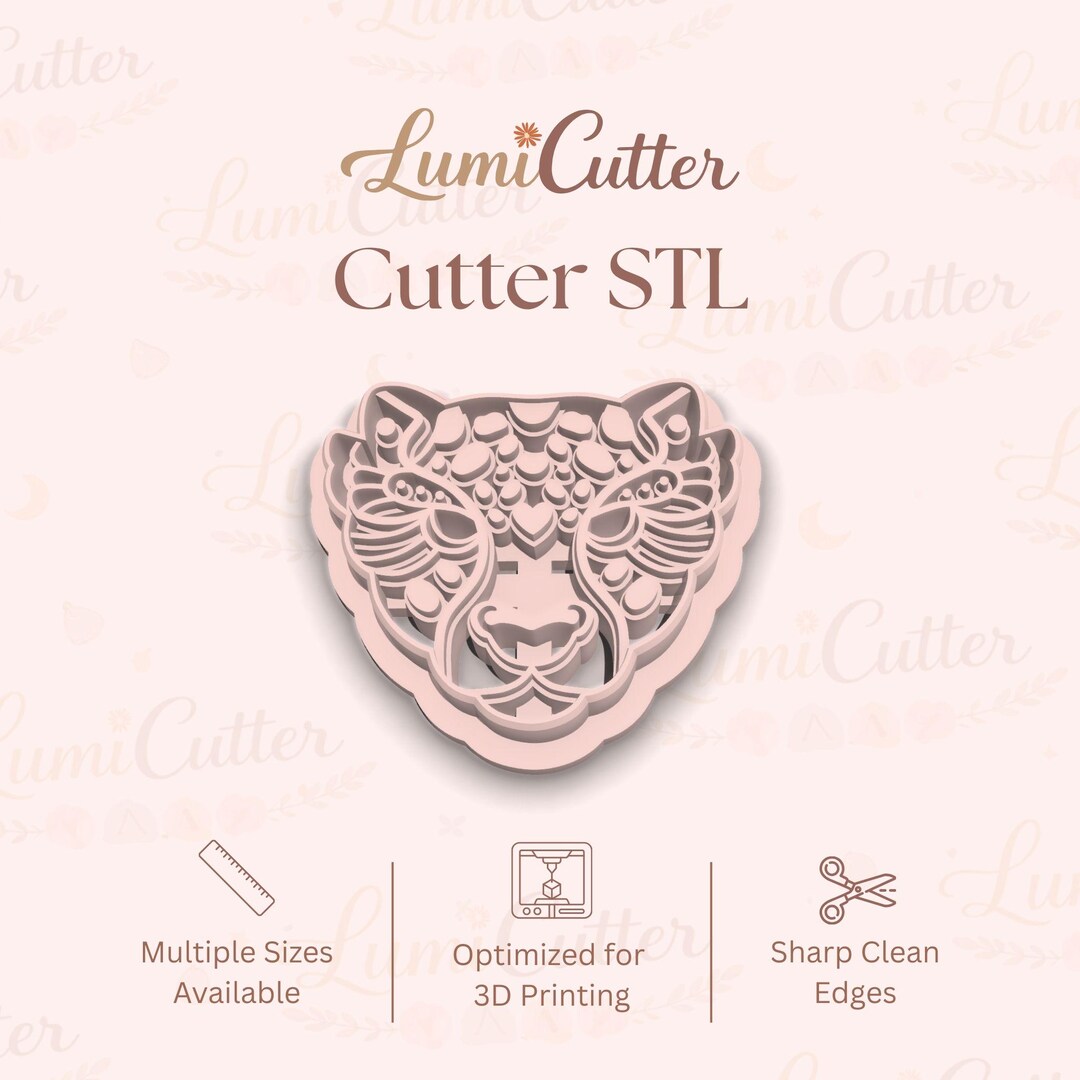 Leopard Face Polymer Clay Cutter STL (digital File) - Etsy