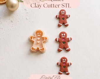 Christmas Gingerbread Man Clay Cutter STL (Digital File)