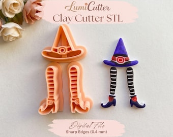Witch Legs and Hat Clay Cutter Set STL (Digital File)