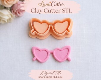 Valentine Heart Sunglasses Clay Cutter STL (Digital File)