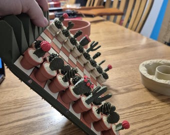 Cactus Chess Set with Pot Case & Roll-Up Board