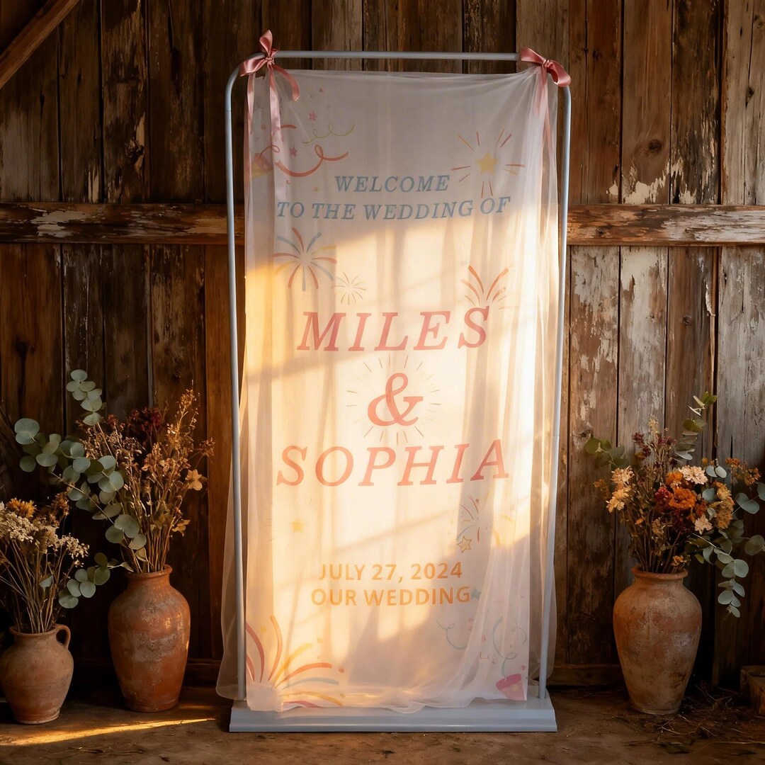 Translucent Welcomesign Fabric Wedding Welcome Sign, Modern Wedding Welcome Sign, Colored ...